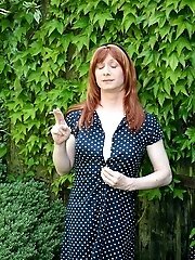 Tgirl Lucimay outdoors smoking and pulling her cock
